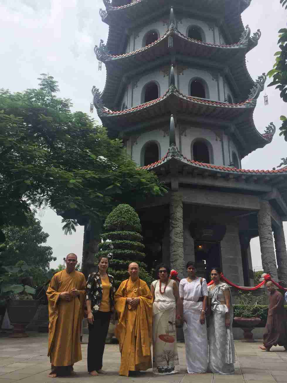 Image 04- Monks of the Bang Pagoda, Embassy Staff and Vice Chairperson of Hoang Mai District People’s Committee, Ha Noi