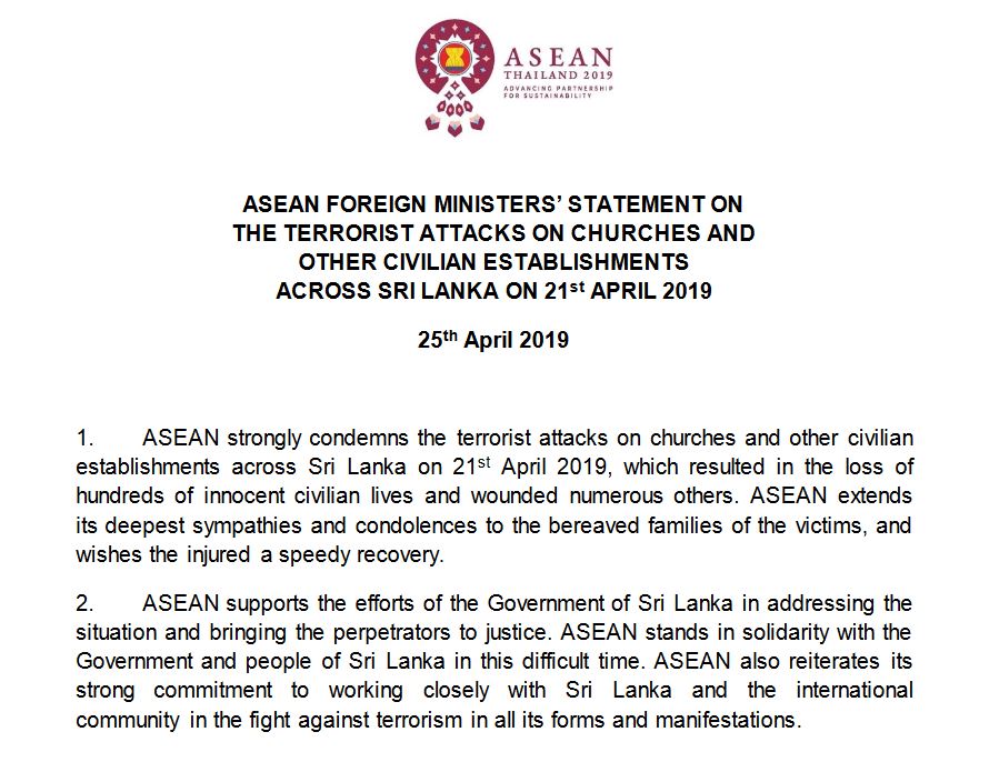 ASEAN - Foreign Ministers statement